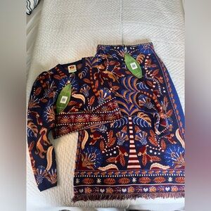 NWT Farm Rio Nature Set Knit Sweater and Skirt Set Sz Small
